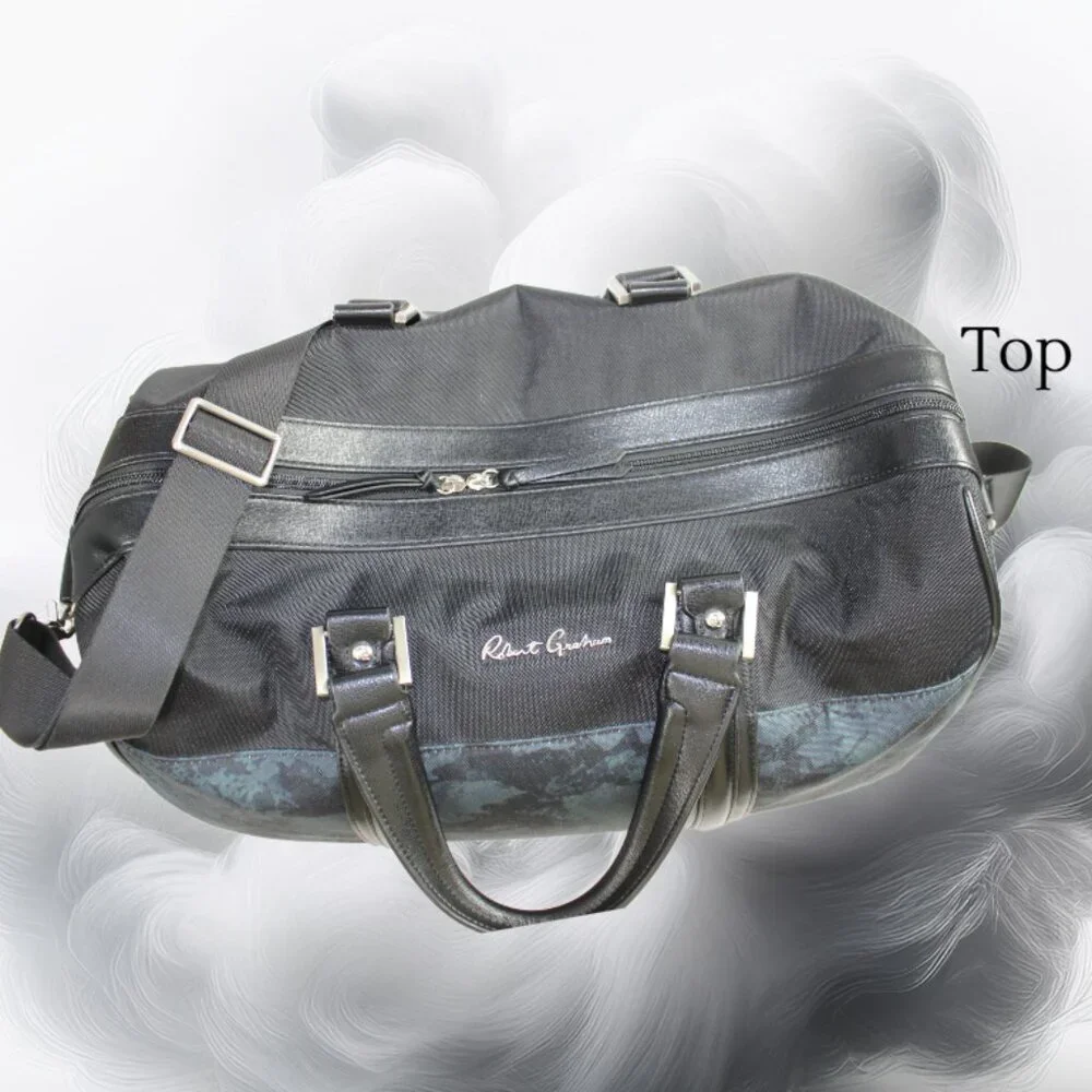 Robert Graham Reavy Black Blue Camo Weekender Duffle Style Carry-On Bag